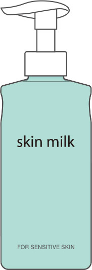 乳液（ミルク）タイプのボトルのイメージイラスト。