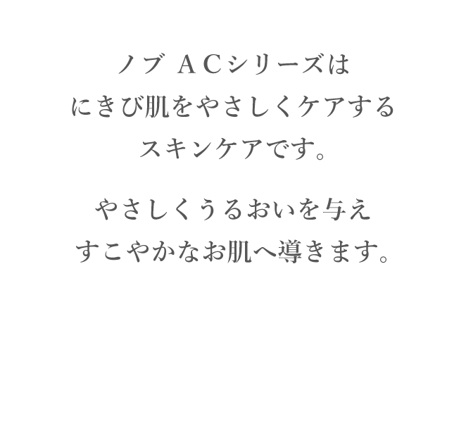 乾燥や刺激に敏感なにきび肌の方に ノブACシリーズ｜NOV公式ブランドサイト